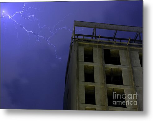 Landscape Metal Print featuring the photograph Lightning on Rivadavia 3 by Balanced Art