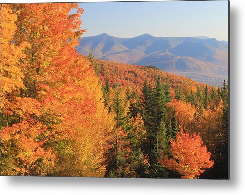 New Hampshire Metal Print featuring the photograph Lincoln Warren Road White Mountains Peak Fall Foliage by John Burk