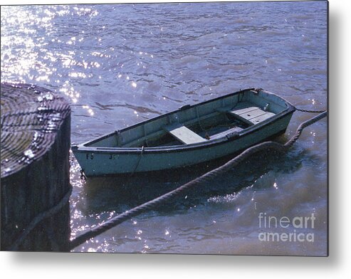 Boat Metal Print featuring the photograph Little Blue Boat by Ana V Ramirez