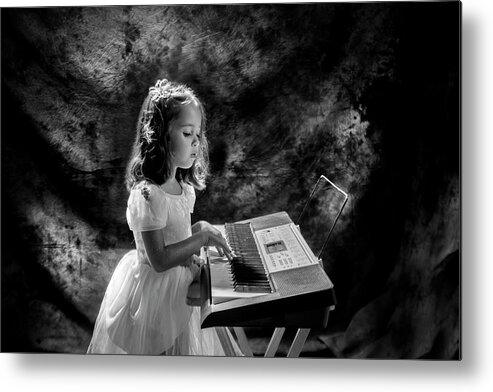 Little Girl Metal Print featuring the photograph Little Musician by Kevin Cable