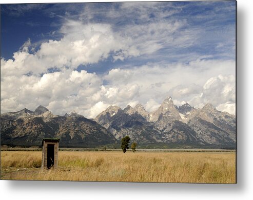 Outhouse Metal Print featuring the photograph Little Outhouse On The Prairie by Geraldine Alexander