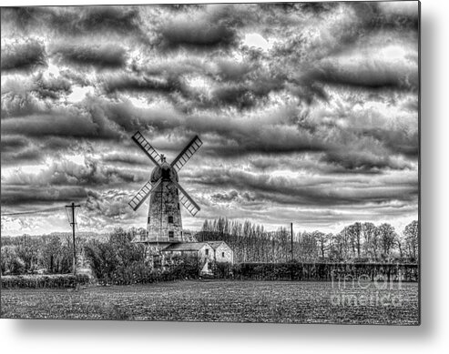 Llancayo Mill Metal Print featuring the photograph Llancayo Mill Usk 1 Mono by Steve Purnell