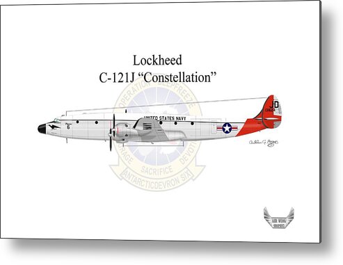 Lockheed Metal Print featuring the digital art Lockheed C-121J Constellation by Arthur Eggers