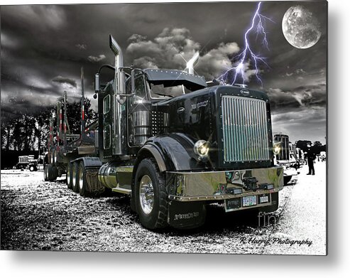 Trucks Metal Print featuring the photograph Logger on a Stormy Night by Randy Harris