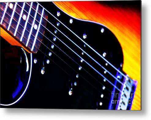 Instrument Metal Print featuring the photograph Lone Guitar by Stephen Melia