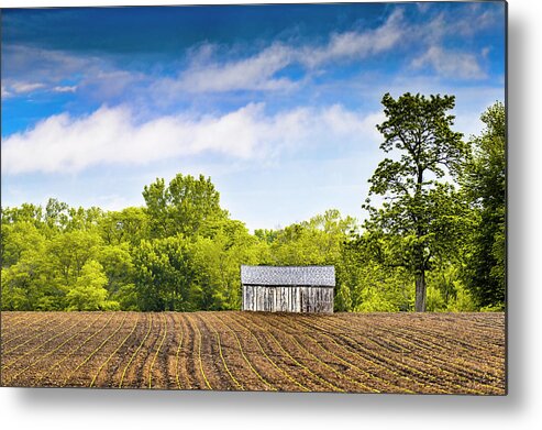 Farm Metal Print featuring the photograph Lonely Farm Building by Todd Ryburn