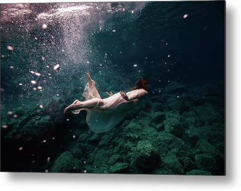 Swim Metal Print featuring the photograph Lonely by Gemma Silvestre