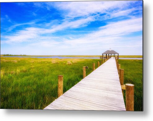 Gulf Of Mexico Metal Print featuring the photograph Lonely Pier II by Raul Rodriguez