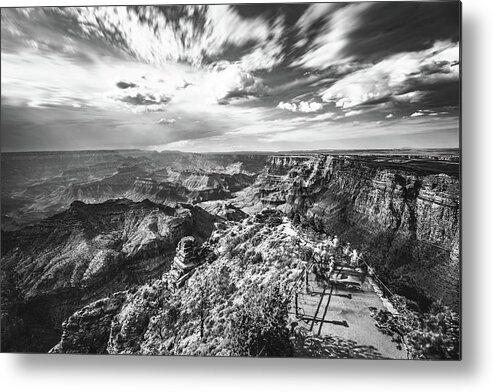 Arizona Metal Print featuring the photograph Long Exposure From Desert View Tower In Black And White by Mati Krimerman