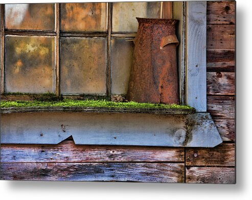 Rusty Pot Metal Print featuring the photograph Long Forgotten by Bonnie Bruno
