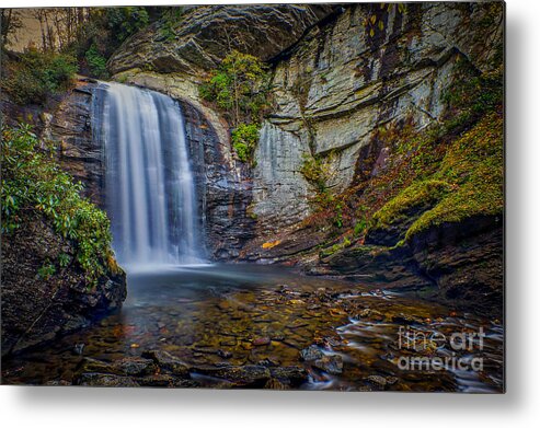 Waterfall Metal Print featuring the photograph Looking Glass Falls in the Blue Ridge Mountains Brevard North Carolina by T Lowry Wilson