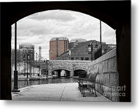 Monochrome Metal Print featuring the photograph Looking Out From Under by Tim Wilson