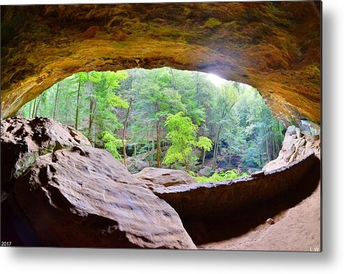 Looking Out Of Old Man's Cave Metal Print featuring the photograph Looking Out Of Old Man's Cave by Lisa Wooten