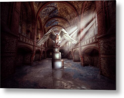 Inside Metal Print featuring the digital art Losing My Religion by Nathan Wright