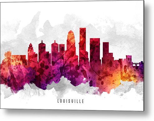 Louisville Kentucky Cityscape 14 Metal Print by Aged Pixel - Fine
