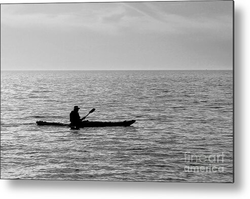 Water Metal Print featuring the photograph Lone Sea Kayaker by Robert Wilder Jr