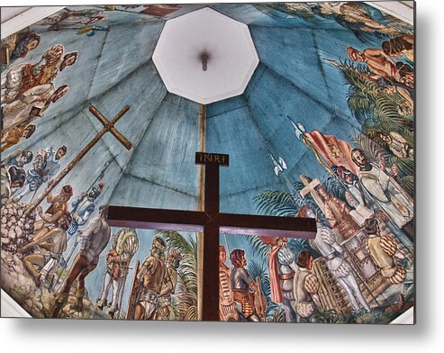 basilica Of San Agustin Metal Print featuring the photograph Magellans Cross Cebu City Philippines by James BO Insogna