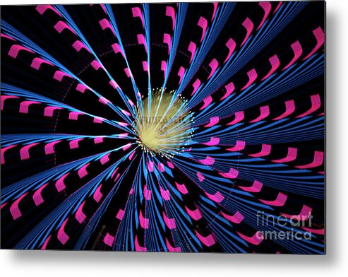 Abstract Metal Print featuring the photograph Magenta and Blue Burst by Sonya Lang