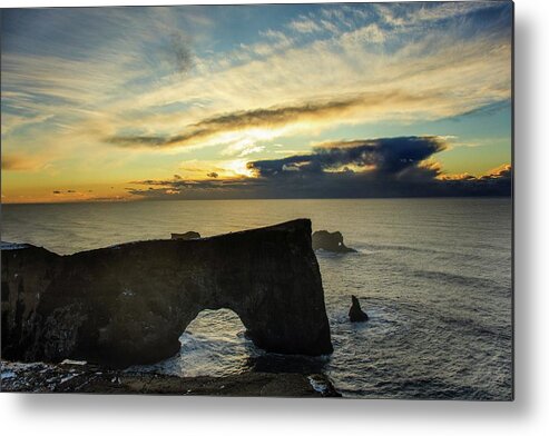 Northern Metal Print featuring the photograph Magic Dyrholaey by Robert Grac