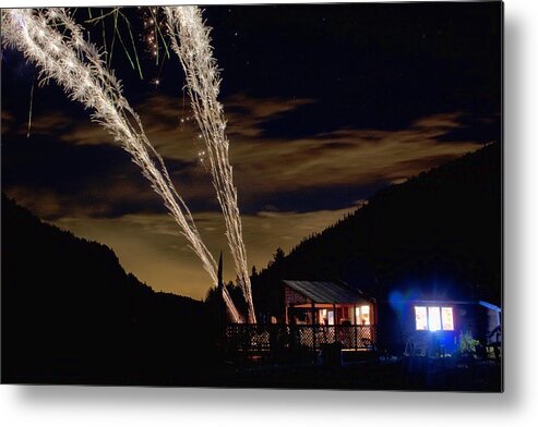 Fireworks Metal Print featuring the photograph Magic Mountain by James BO Insogna