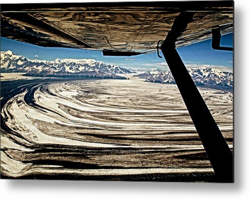 Aerial Metal Print featuring the photograph Malaspina Glacier Alaska by Waterdancer 