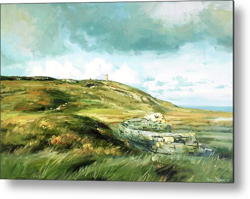 Malin Head Ireland Metal Print featuring the painting Malin Head Ireland by Conor McGuire