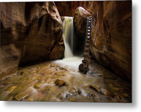 Kannaraville Falls Metal Print featuring the photograph Man vs Nature by Jonathan Davison