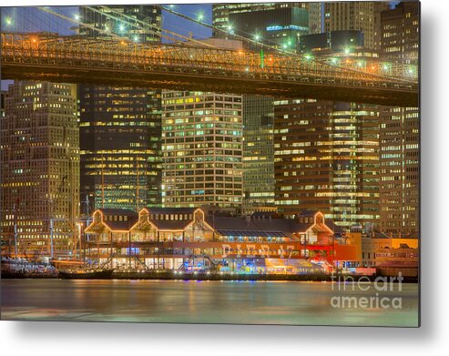 Clarence Holmes Metal Print featuring the photograph Manhattan Night Skyline I by Clarence Holmes