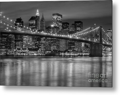 Clarence Holmes Metal Print featuring the photograph Manhattan Night Skyline IV by Clarence Holmes