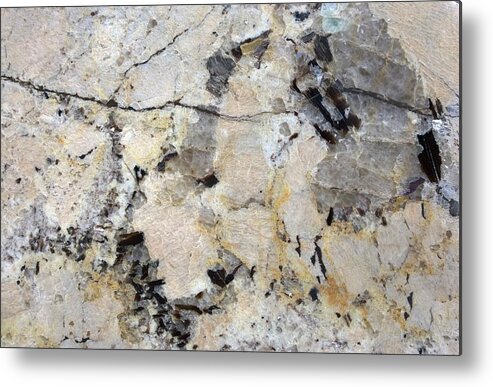 Marble Metal Print featuring the photograph Marble Tan Black by Delynn Addams