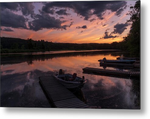 He Brattleboro Retreat Meadows Metal Print featuring the photograph Marina Sunset III by Tom Singleton