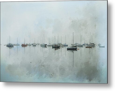 Sailboats Metal Print featuring the photograph In the Misty Morning by Marilyn Wilson