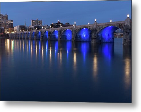 Arch Metal Print featuring the photograph Market Street Bridge, Harrisburg PA by Kyle Lee