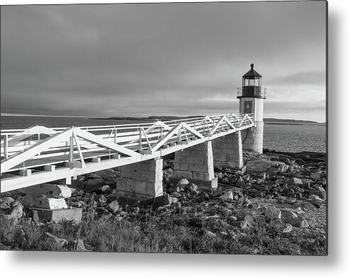 Black And White Metal Print featuring the photograph Marshall Point Lighthouse by Kyle Lee