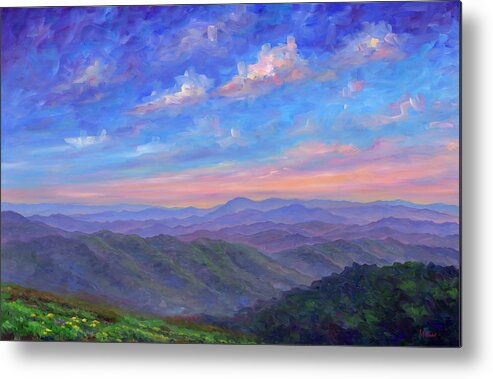 Max Patch Metal Print featuring the painting Max Patch North Carolina by Jeff Pittman