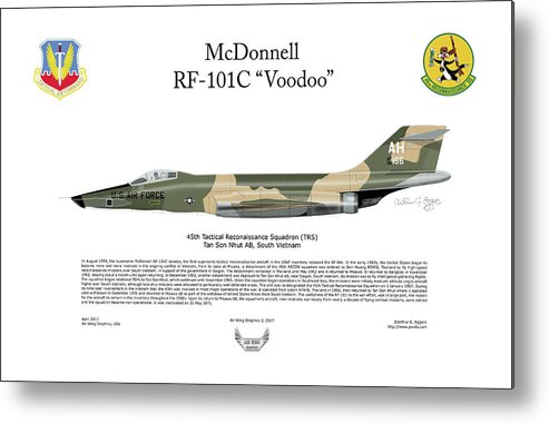 Mcdonnell Metal Print featuring the digital art McDonnell RF-101C Voodoo by Arthur Eggers