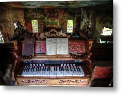 Solon Meeting House Metal Print featuring the photograph Meeting House Organ by John Meader