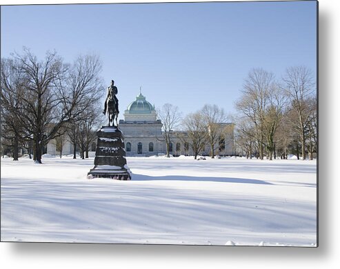 Memorial Metal Print featuring the photograph Memorial Hall in the Snow by Bill Cannon