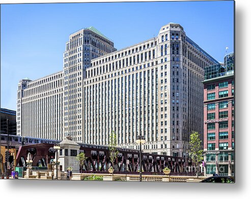 Art Metal Print featuring the photograph Merchandise Mart Overlooking the L by David Levin