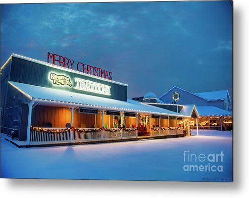 Merry Christmas Metal Print featuring the photograph Merry Christmas at Shipshewana Furniture Traditions by David Arment