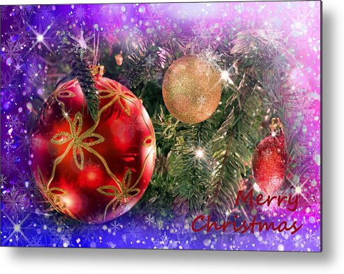 Christmas Tree Metal Print featuring the photograph Merry Christmas by Iryna Goodall