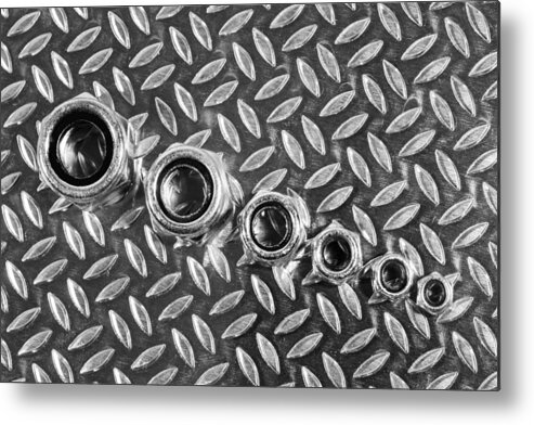Hardware Metal Print featuring the photograph Metal Metric Nuts by John Paul Cullen
