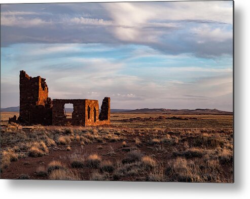 Observatory Metal Print featuring the photograph Meteor Crater Observatory and Crater by Rick Pisio