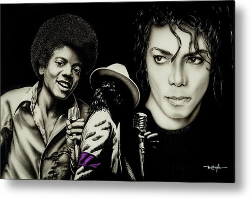 Mj Metal Print featuring the painting Michael Jackson - The Man In The Mirror by Dan Menta