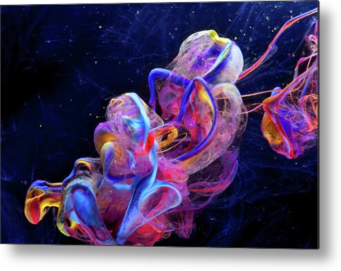 Abstract Metal Print featuring the photograph Micro Space - Colorful Abstract Photography by Modern Abstract