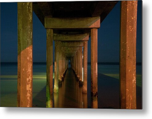 Brighton Metal Print featuring the photograph Midnight at Brighton Jetty by Andrew Dickman