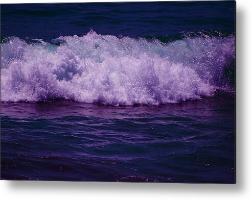 Ultra Violet Metal Print featuring the photograph Midnight Ocean Wave in Ultra Violet by Colleen Cornelius