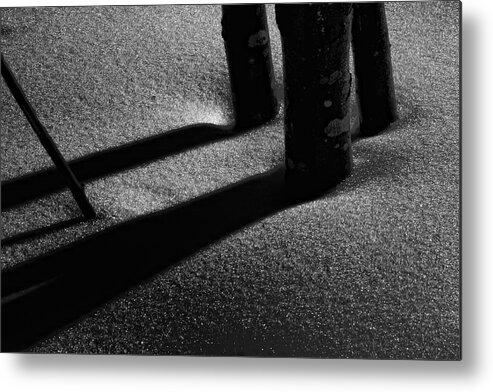 Black And White Metal Print featuring the photograph Midnight Snow Shadows #9468 by Irwin Barrett
