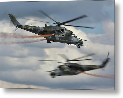 Mil Metal Print featuring the photograph Mil Mi-24V Hind E by Tim Beach