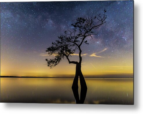 Blue Cypress Lake Metal Print featuring the photograph Milky Way Cypress by Stefan Mazzola